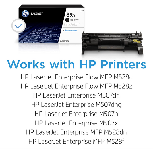 HP 89A Black Toner Cartridge, CF289A 2 pack