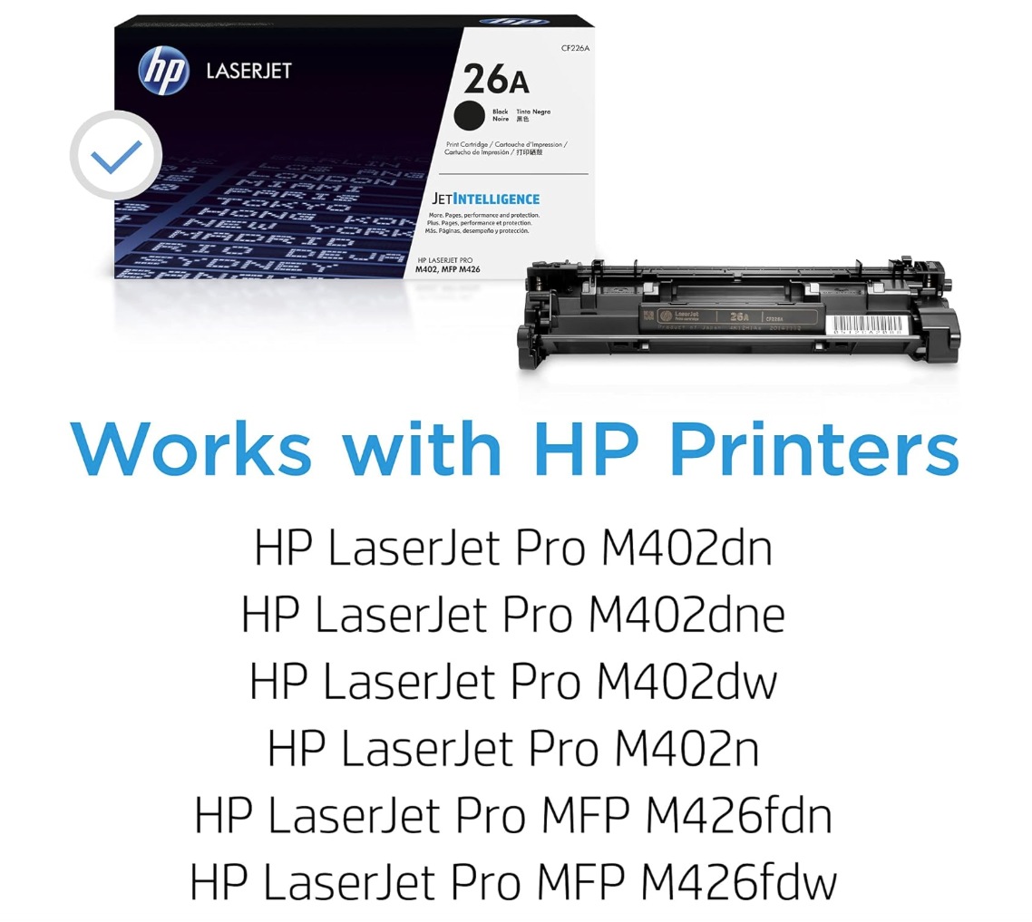 HP 26A Black Toner Cartridge for HP Printers