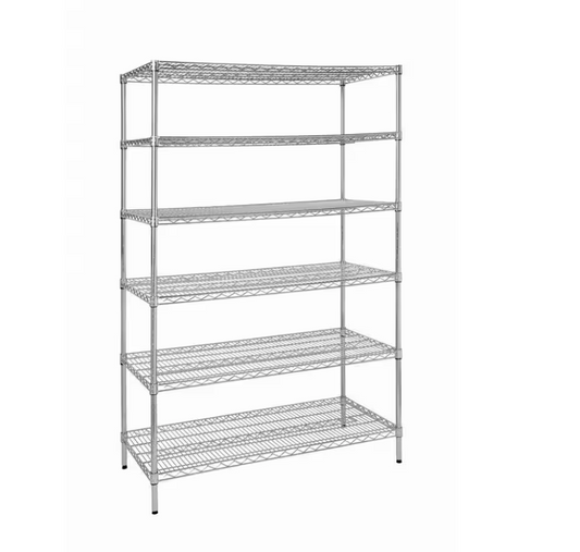 Heavy Duty 6-Tier Commercial Grade Steel Wire Shelving Unit in Chrome (48 in. W x 72 in. H x 24 in. D.