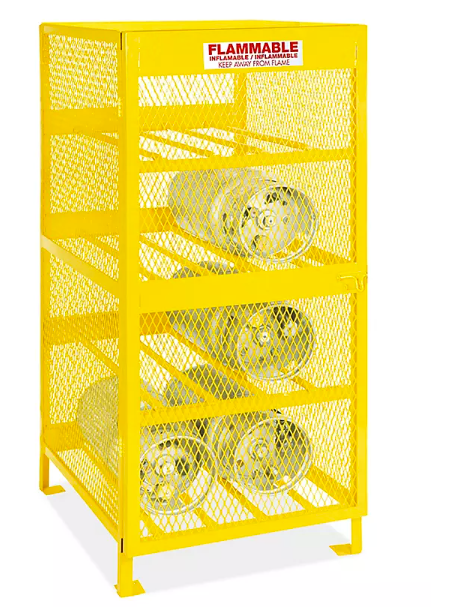 Horizontal Gas Cylinder Cabinet - Assembled, 8 Cylinder Capacity