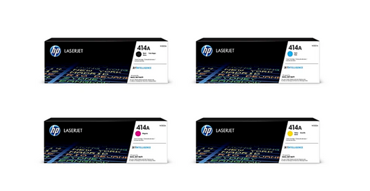 HP 414A 4-Color Black/Cyan/Magenta/Yellow Toner Cartridges, Pack Of 4 Cartridges