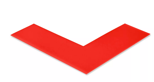 Safety Tape Angles - 6 x 6 x 2" Red