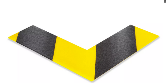 Safety Tape Angles - 6 x 6 x 2" Yellow and Black