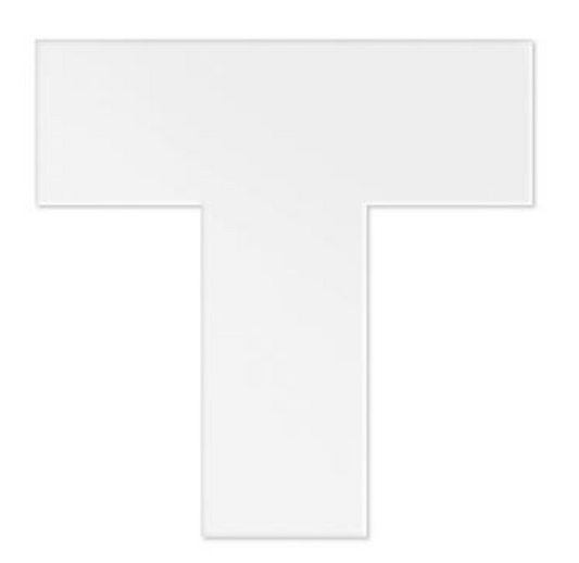 Safety Tape Shapes - 6 x 6 x 2", T-Shape White